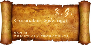 Krumenaker Gyöngyi névjegykártya