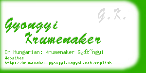 gyongyi krumenaker business card